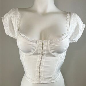 Princess Polly White Lace Cooloola Corset Top White US 2